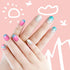 Laza 120pcs Children Nails Press On - Pre-glue Full Cover Nail Tip Kit, Glitter Gradient Color for Kids