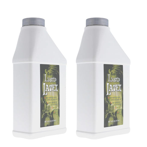 Liquid Latex for Special Effects, 16 Oz Each, Skin-Safe, Dries Clear, Easy Application, 2 Pack Set