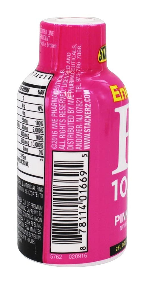 Stacker 2 Pink Lemonade B12 Energy Shot, 2oz, 12 Pack