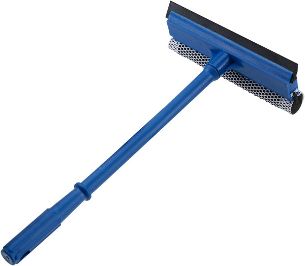 15.9" Window Squeegee for Car: 2 in 1 Window Cleaner with Long Stainless Steel Handle, Sponge for High Window Cleaning