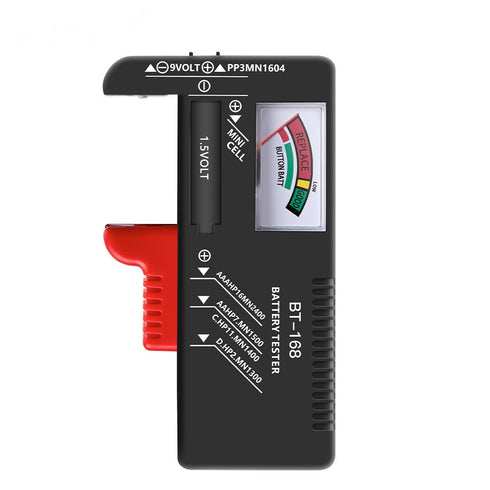 Battery Tester, Universal Battery Checker for AAA AA C D 9V 1.5V Button Cell Batteries Model BT-168