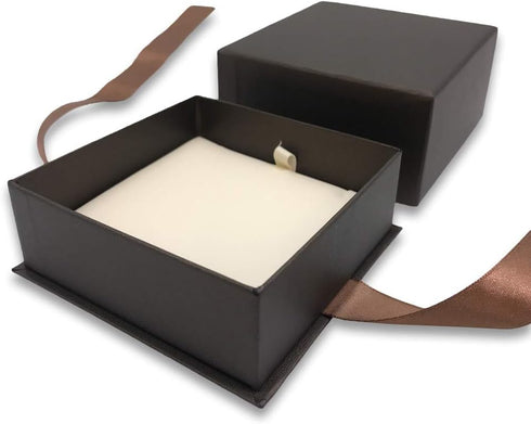N'icePackaging 1 2-Piece N - Qty Elegant Chocolate Brown Pendant Jewelry Gift Box w/Cream Insert a pre-affixed Light