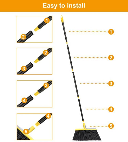 KeFanta Outdoor Broom, 58" Heavy-Duty Commercial Broom for Floor Cleaning in Garage, Patio, Indoor Home