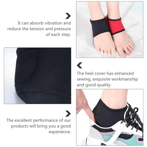 Ipetboom 2 Pcs Neoprene Heel Protective Covers for Foot Care - Shock Absorbing Heel Cushions with Anti-Slip Design