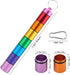Portable Pill Case Keychain Waterproof 7 Days Pill Holder Travel Container for Outdoor Camping (Rainbow)