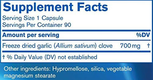 Pharmax Garlic Freeze Dried Capsules | Supports Upper Respiratory Tract and Cardiovascular Health, 90 Count
