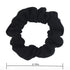 Pack of 12 Cotton Hair Scrunchies - Solid Color Ponytail Holders for Girls (Black)