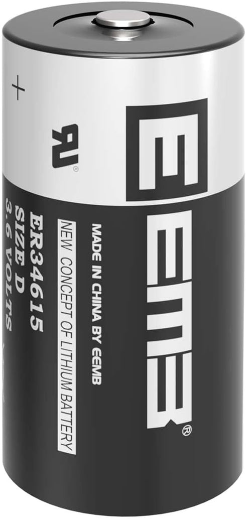 EEMB ER34615 D Cell Batteries 3.6V Lithium Battery 19Ah, Non-Rechargeable for CNC Machine Tool, Meter, Clock