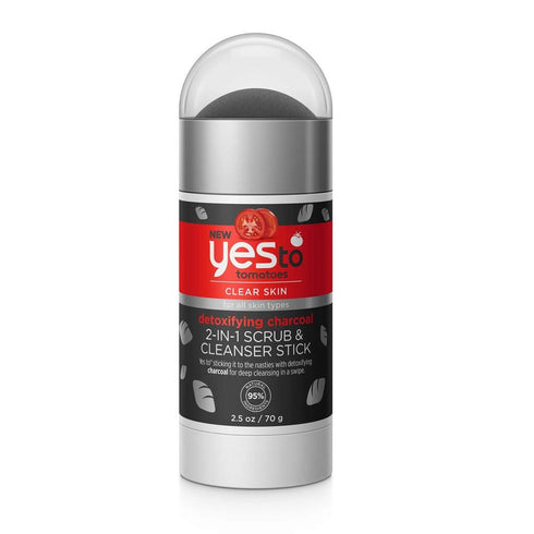 Yes To Tomatoes Detoxifying Charcoal 2 in 1 Face Scrub and Cleanser Stick for Blemish Prone Skin