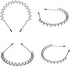 WantGor Metal Headbands, 2 Pack Fashion Unisex Black Hairband, Non Slip Sports Hair Accessories