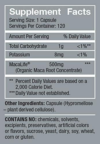 Femmenessence MacaLife – Natural Hormone Balance Supplements for Women, 120 Maca Capsules, Relief of Hot Flashes