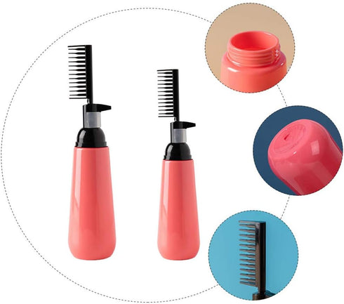 OSALADI 2pcs Hair Dye Bottle, Root Comb Applicator for Home Salon Hair Coloring