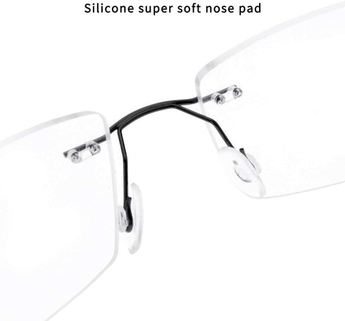 Fuisetaea Rimless Frame Bifocal Reading Glasses - Flexible Titanium Alloy +1.50 Lightweight Readers
