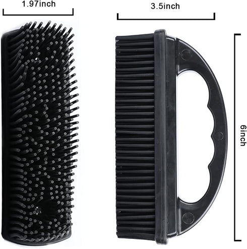 Rubber Pet Hair Removal Brush, Lint & Hair Remover Tool for Cleaning, Grooming, Silicone Lint and Fur Removal, Black