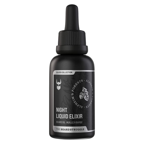 The Beard Struggle Night Liquid Elixir Beard Oil 1 Fl oz - Silver Collection, Alfheim's Forests for Softening & Growth