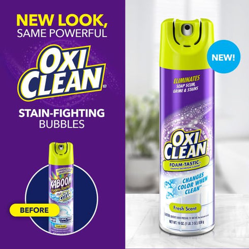 Pack 2-19 oz. OxiClean Foam-Tastic Fresh Scent Bathroom Cleaner Twin Aerosol Cans