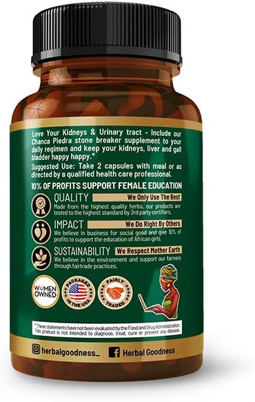 Herbal Goodness Chanca Piedra - Kidney Stones Dissolver, Gallstone Breaker, 60ct Capsules - 1 Bottle