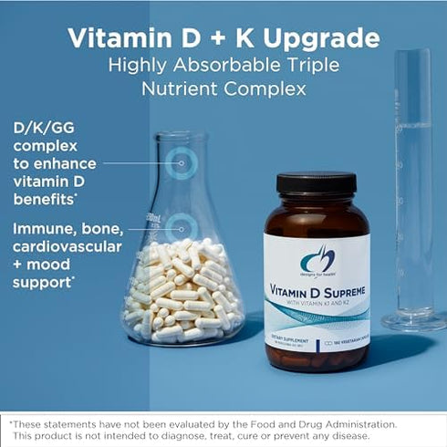 Designs for Health Vitamin D Supreme, 5000 IU with 2000mcg Vitamin K, 60 Capsules