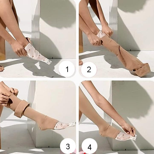 lasenersm 6Pcs Open Toe Compression Sock Aid for Easy Slide Assisting Device for Putting on Compression Socks Help