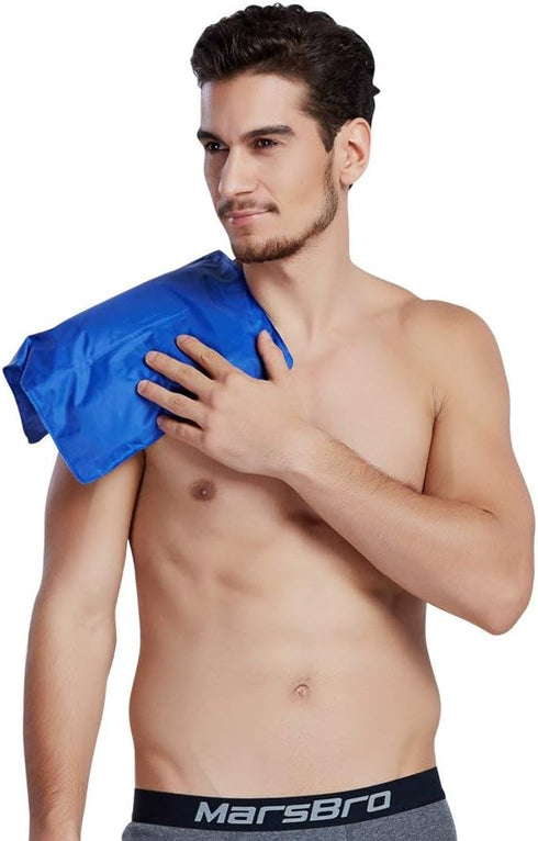 Koo-Care Large Flexible Gel Ice Pack & Neoprene Wrap with Elastic Straps for Hot Cold Therapy, Pain Relief for