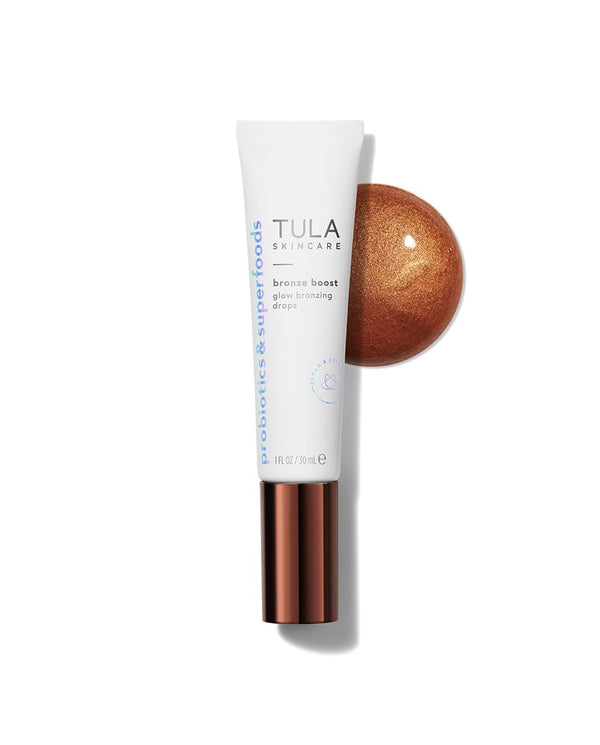 TULA Skin Care Bronze Boost Glow Bronzing Drops - Natural Glow, Even Skin Tone, Plumps Skin, 1 Fl Oz