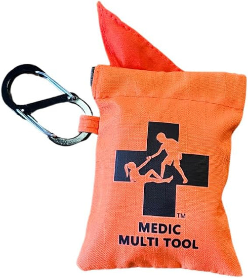 Medic Multi Tool with QUICK-DRAW CASE from Warrior Kid Medic. Free Training Videos Included. Multi-Use, Washable, Reusable, First Aid Kids, Adults, Pets - Attach to backpacks or belt loops