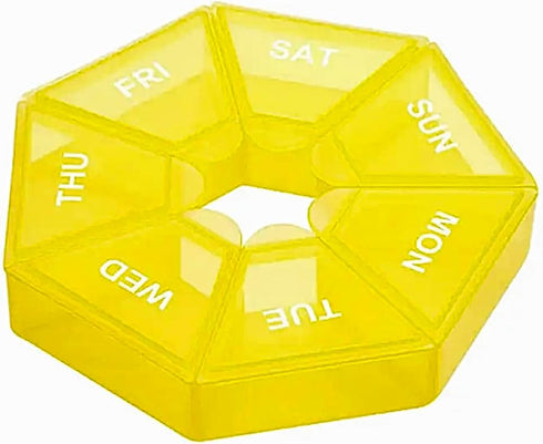 QUANTUM LEAP Weekly Pill Organizer (Yellow), 1 Count (Pack of 1)