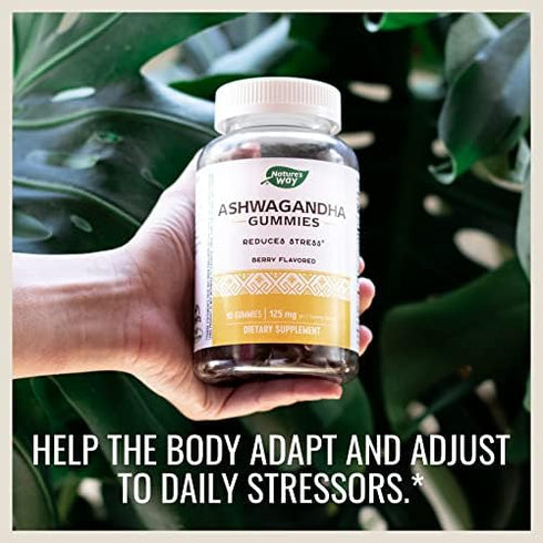 Nature's Way Ashwagandha Gummies - 125 mg Per 2-Gummy Serving, Berry Flavored Stress Reduction, 90 Gummies