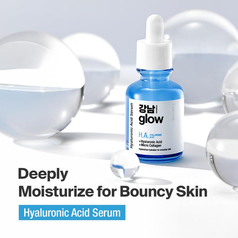 Hyaluronic Acid Serum - Korean Skin Care I Hydrating Serum for Face with Hyaluronic Acid & Vitamin B5 & Vegan Collagen I Face Moisturizer for Plumping and Fine Lines 1.01 fl oz
