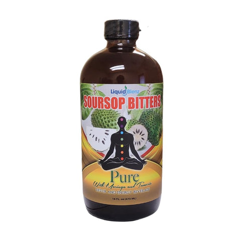 Pure Herbs Soursop Bitters Detox Energy Beverage with Moringa & Tumeric 16oz