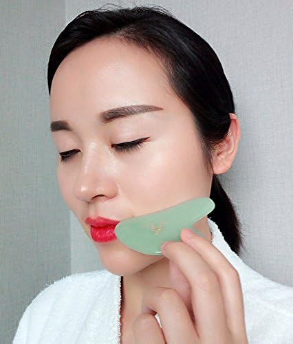 Set of 2 Gua Sha Facial Massagers, Jade Stone Skincare Tools for Excellent Massage and Relaxation
