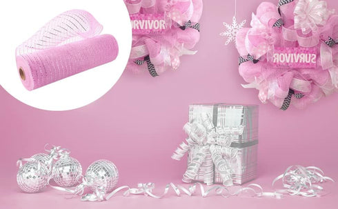 2 Rolls Pink Deco Mesh 10 in x 30 ft for Wedding Decoration, Christmas Tree, DIY Gift Wrapping