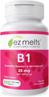 EZ Melts Dissolvable Vitamin B1 25 mg - Sugar-Free - 45-Day Supply