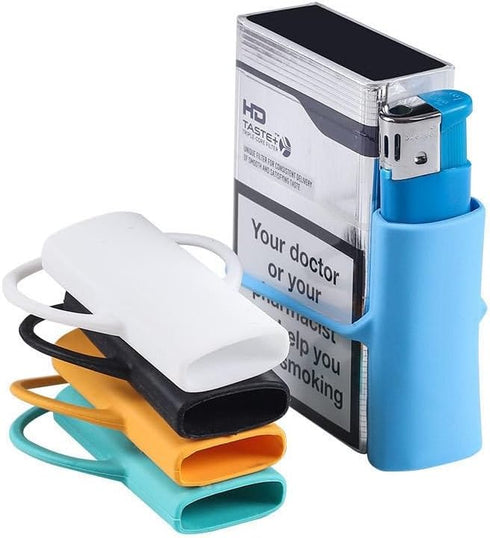 5Pcs Colorful Silicone Lighter Case, Portable Durable Non-Slip Smell Proof Lighter Holder, Crush Proof Cover for Men