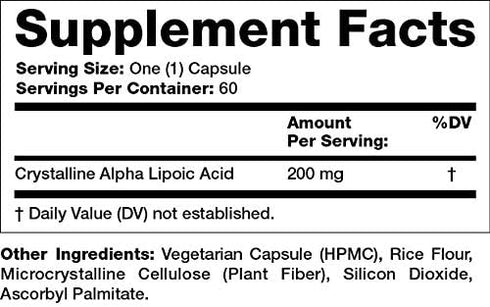 OLYMPIAN LABS Alpha Lipoic Acid, 200 mg, 0.15 Pounds