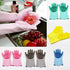 Silicone Dishwashing Gloves, Pet Grooming Rubber Scrubbing Gloves, Sponge Cleaning Brush for Housework