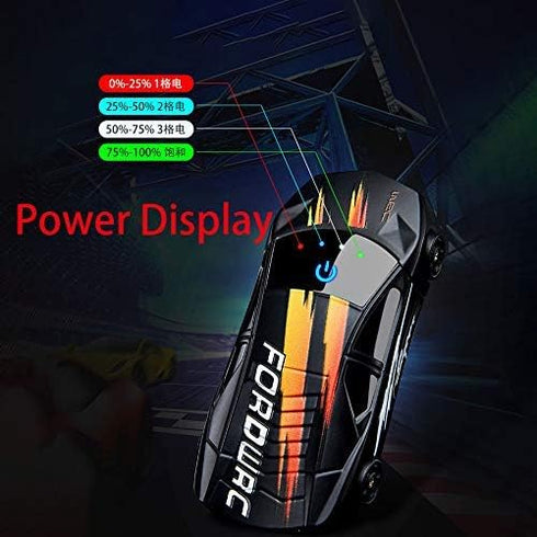 Dual Arc Plasma Lighter, Windproof Battery Indicator Touch-Start Lighter, USB Rechargeable (Black)