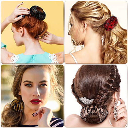 Tatuo 4 Pcs Bird Nest Magic Hair Clip Ponytail Holders, Lazy Birds Nest Plate Hairpin Accessories for Women