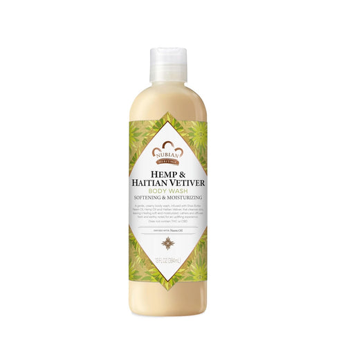 Nubian Heritage Body Wash, Indian Hemp & Haitian Vetiver Cleanser, 13 oz, Fair Trade Shea Butter