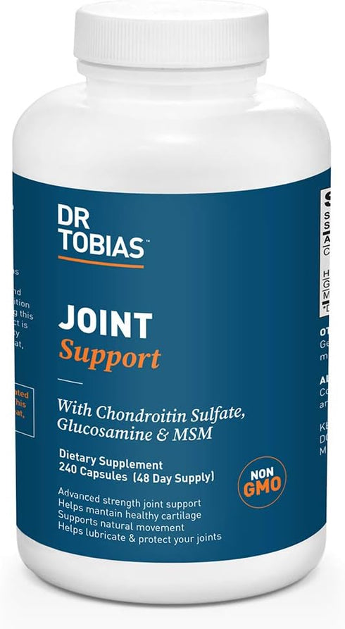 Dr. Tobias Joint Support Supplement, 240 Capsules, with Glucosamine Chondroitin MSM for Joint Health