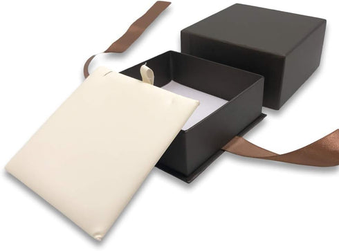 N'icePackaging 1 2-Piece N - Qty Elegant Chocolate Brown Pendant Jewelry Gift Box w/Cream Insert a pre-affixed Light