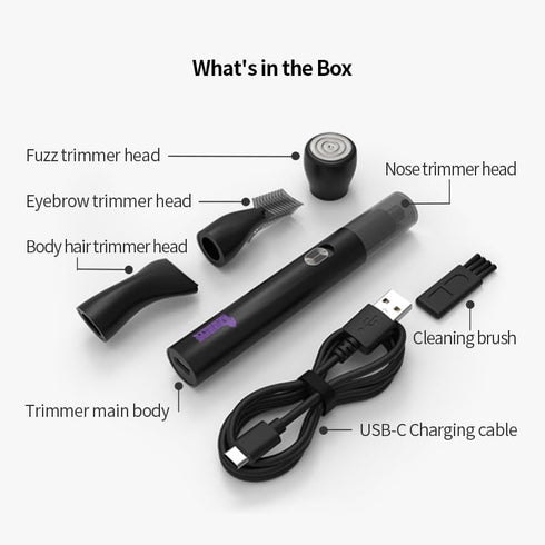 Nose Hair Trimmer for Men, Rechargeable 4-in-1 Grooming Trimmer for Eyebrow Hair Removal, No Pull No Snag