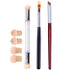 WOKOTO 3Pcs Ombre Nail Art Brush Set, Wooden Gel Builder Brush with 4 Replaceable Sponge Heads for Manicure Tools
