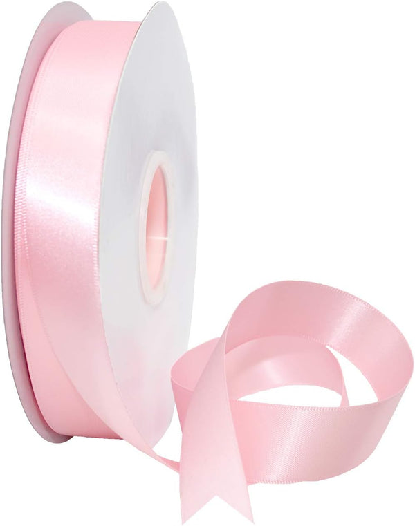 Morex 7/8" X 50 YD Double Face Satin Ribbon - Light Pink for Gift Wrapping, Birthday Cards, Crafts, Wedding Gifts