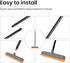 TreeLen Rubber Broom - Carpet Rake Pet Hair Remover with Squeegee Extension for Cleaning Floors