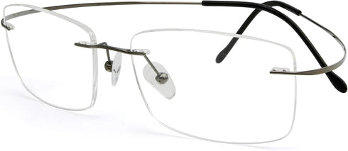 Eyekepper Titanium Rimless Reading Glasses for Men Women - Gunmetal +0.00