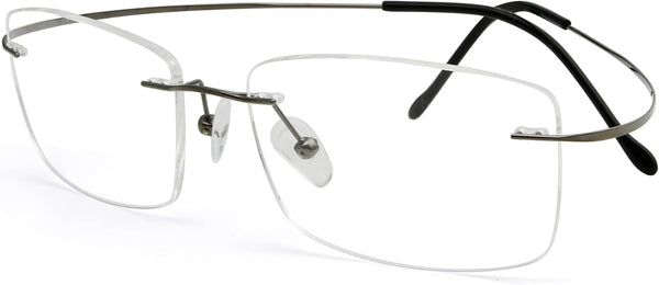Eyekepper Titanium Rimless Reading Glasses for Men Women - Gunmetal +0.00