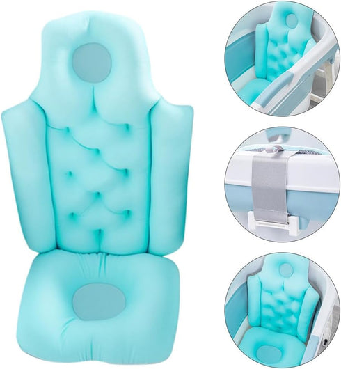 80x40cm Inflatable Bathtub Chair Tub Portable Foldable Shower Basin Travel Tub Seat for Elderly and Pregnant Women Blue