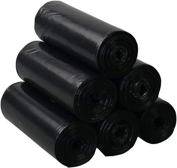 Gloreen Small Trash Bag, 2.6 Gallon Black Unscented Leakproof Liners, 6 Rolls, 150 Counts