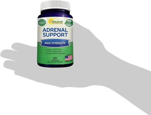 aSquared Nutrition Adrenal Support & Cortisol Manager Supplement (120 Capsules) for Fatigue & Stress Relief